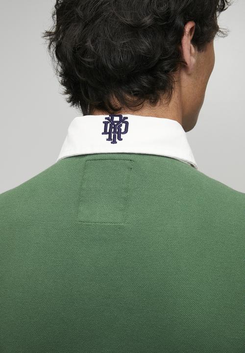 Superdry. - Vintage Pique Rugby Polo-Hunter Green