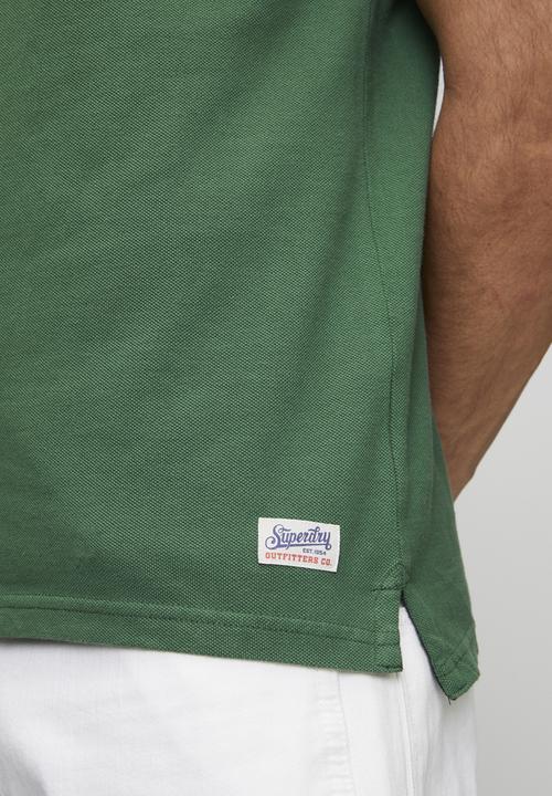 Superdry. - Vintage Pique Rugby Polo-Hunter Green