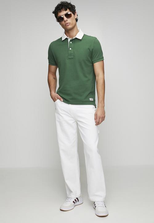Superdry. - Vintage Pique Rugby Polo-Hunter Green