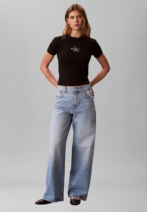 Calvin Klein - Gradient monologo slim tee - black