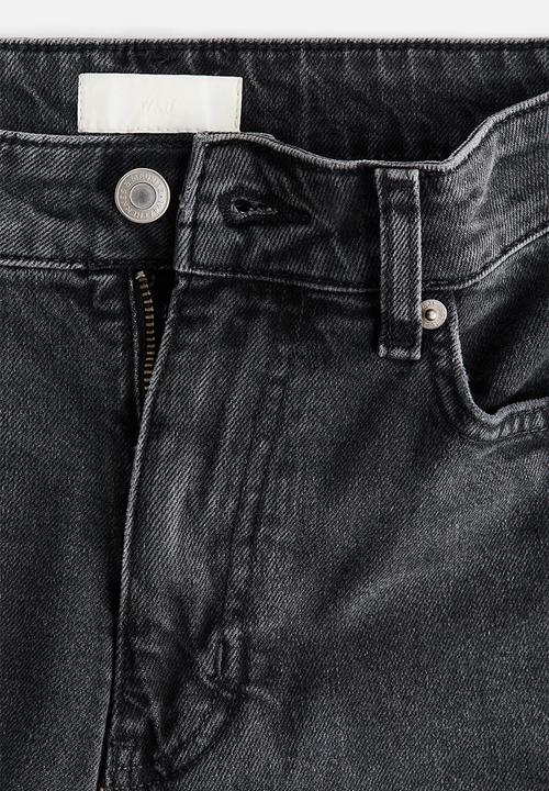 H&M - Mom slim fit high waist ankle jeans - dark denim grey