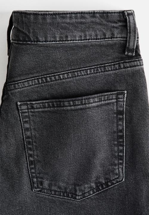 H&M - Mom slim fit high waist ankle jeans - dark denim grey
