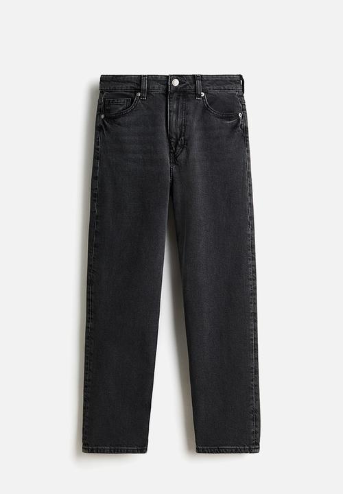 H&M - Mom slim fit high waist ankle jeans - dark denim grey