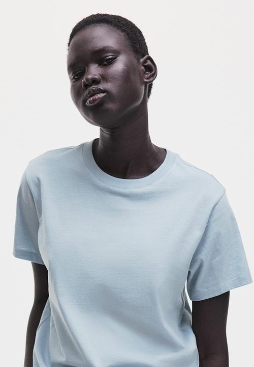 H&M - Cotton T-shirt - light turquoise