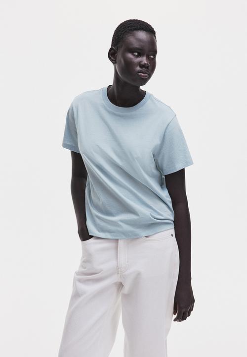 H&M - Cotton T-shirt - light turquoise