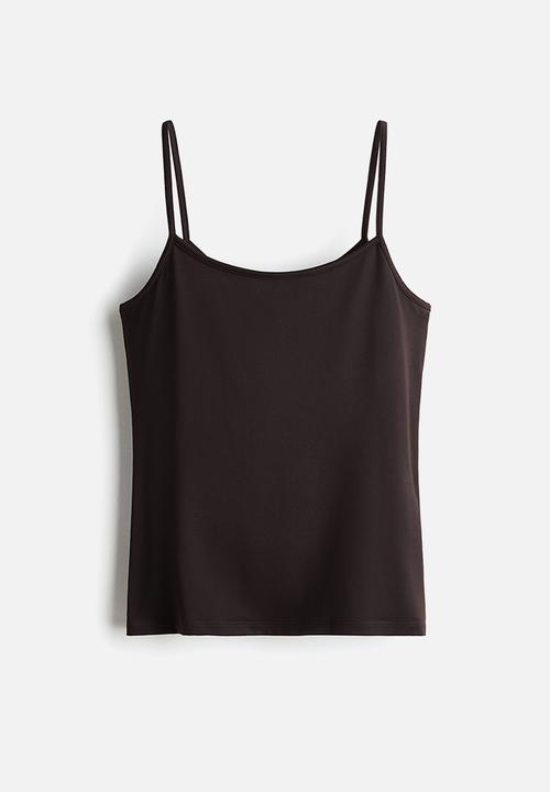 H&M - Microfibre strappy top - dark brown