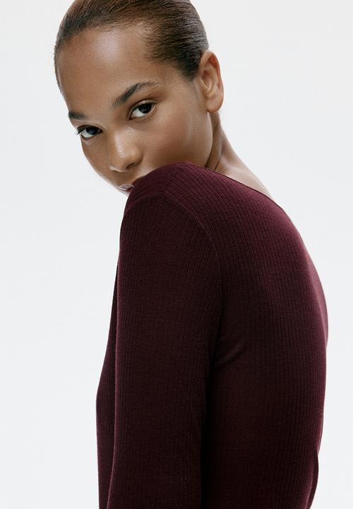 H&M - Ribbed pyjamas - burgundy