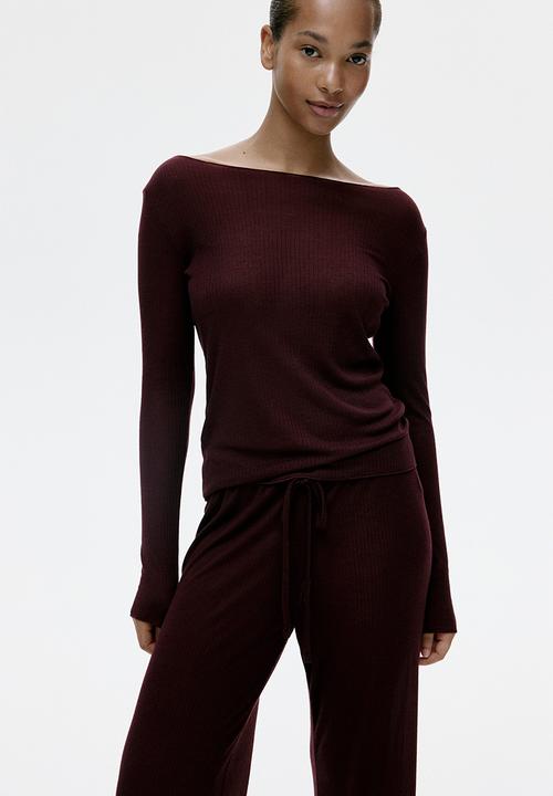 H&M - Ribbed pyjamas - burgundy