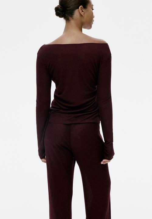 H&M - Ribbed pyjamas - burgundy