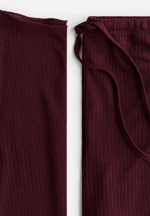 H&M - Ribbed pyjamas - burgundy