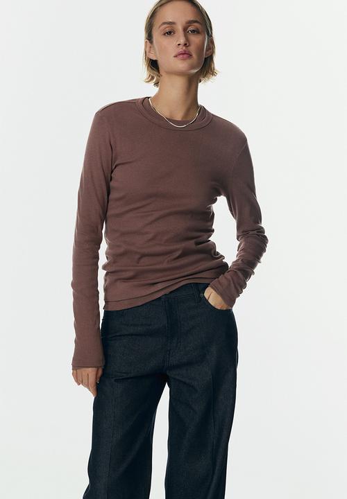 H&M - Long-sleeved jersey top - dark mole