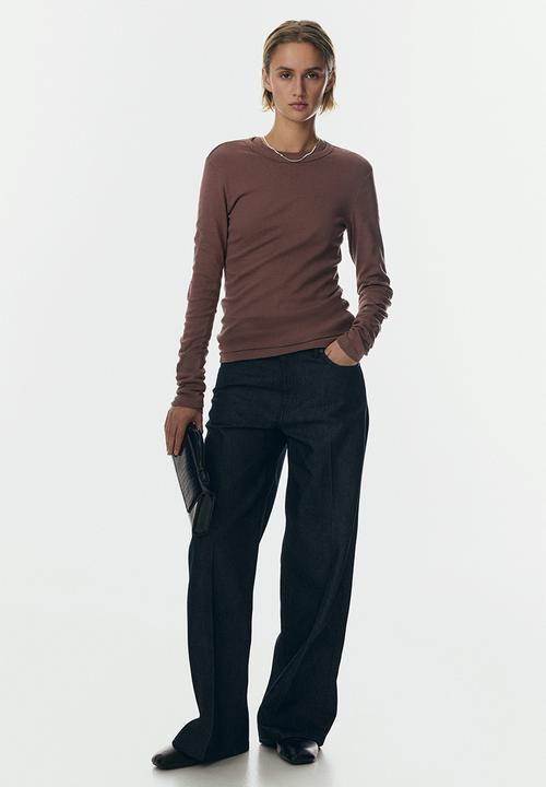H&M - Long-sleeved jersey top - dark mole