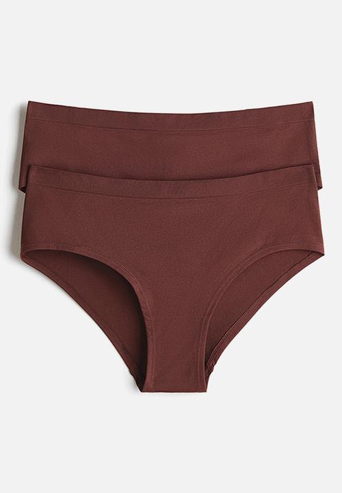 H&M - 2-pack seamless hipster briefs - rust brown