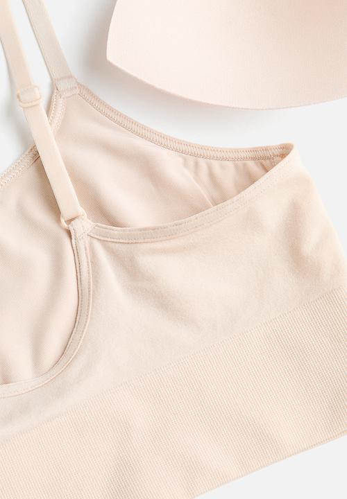H&M - Seamless padded bralette - light beige