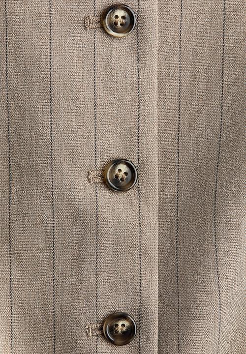 H&M - Long waistcoat - greige/pinstriped