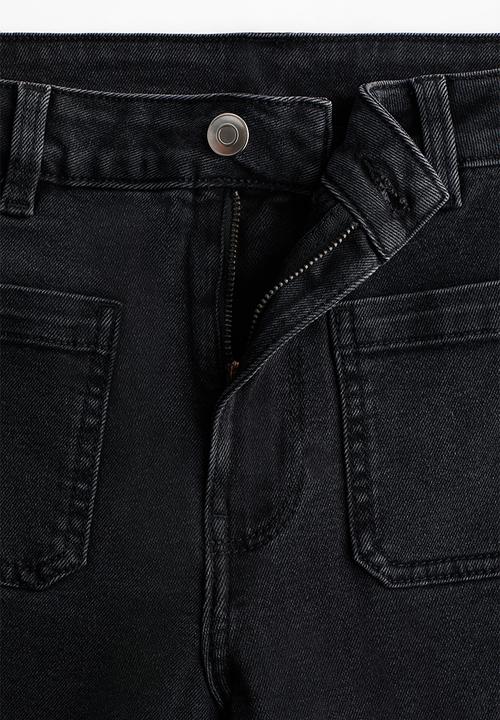 H&M - Wide high waist jeans - denim black