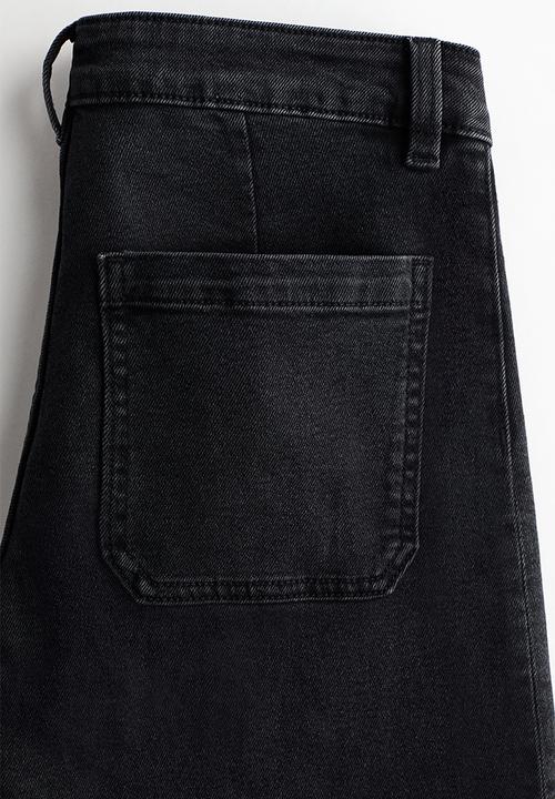 H&M - Wide high waist jeans - denim black