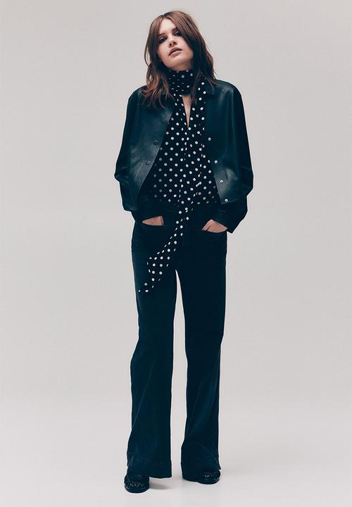 H&M - Wide high waist jeans - denim black