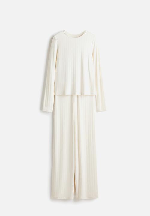 H&M - Pointelle jersey pyjamas - white