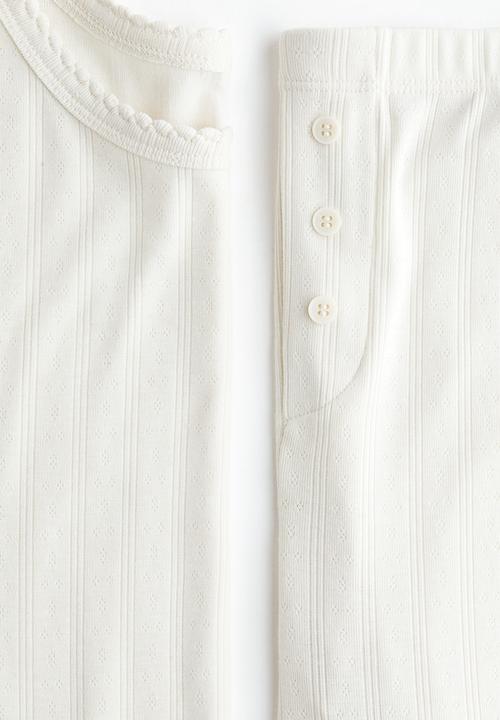 H&M - Pointelle jersey pyjamas - white