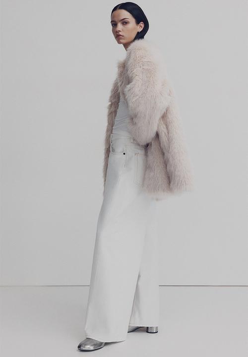 H&M - Fluffy coat - light beige