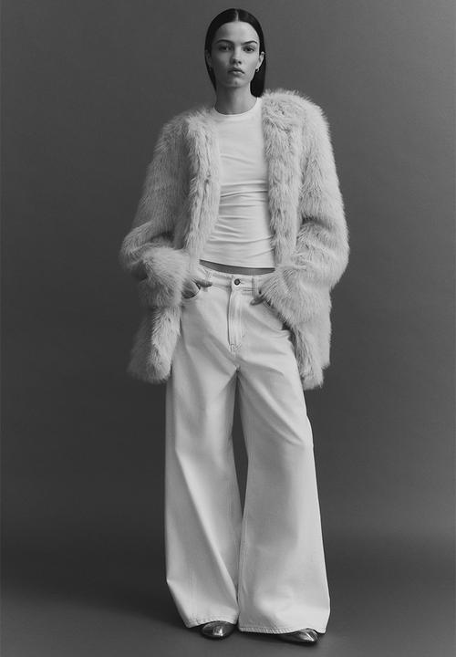 H&M - Fluffy coat - light beige