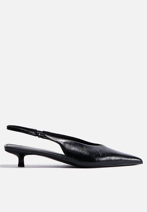 H&M - Kitten-heeled slingbacks - black