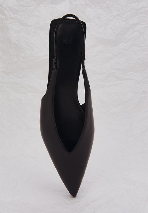H&M - Kitten-heeled slingbacks - black