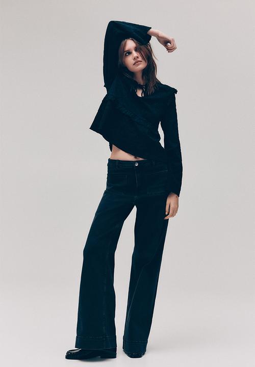 H&M - Jacquard jersey blouse - black