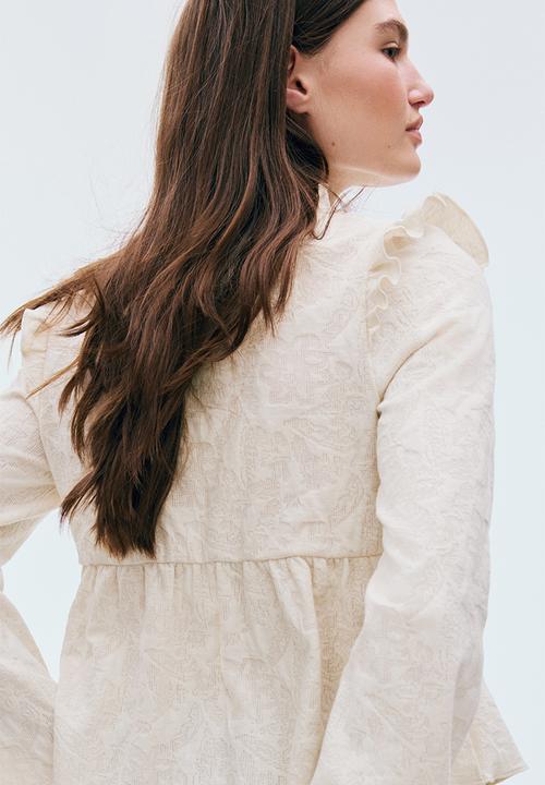 H&M - Jacquard jersey blouse - cream