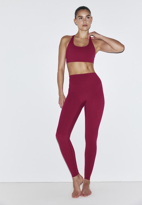 H&M - Sculptmove™ high-waisted leggings - dark fuchsia