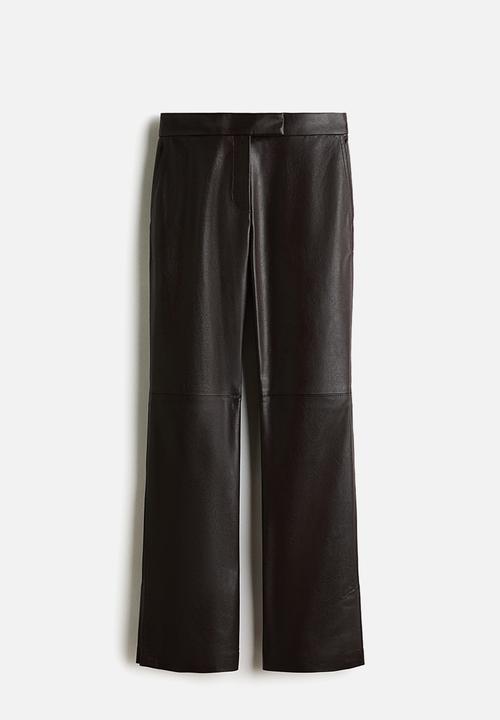 H&M - Coated bootcut trousers - dark brown