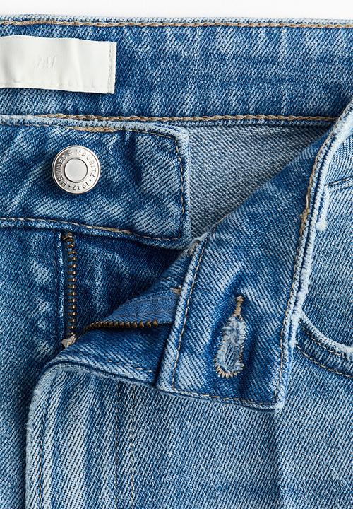 H&M - Slim straight high ankle jeans - light denim blue