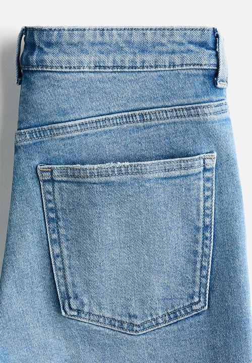 H&M - Slim straight high ankle jeans - light denim blue