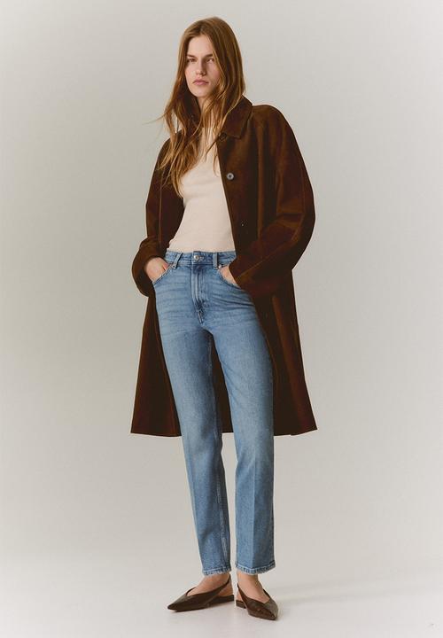 H&M - Slim straight high ankle jeans - light denim blue