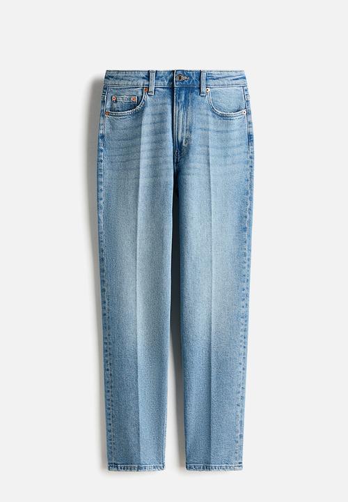 H&M - Slim straight high ankle jeans - light denim blue