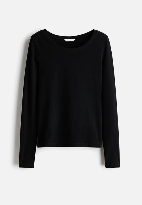 H&M - Fitted cotton top - black