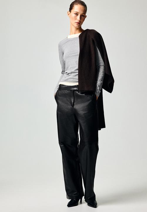 H&M - Fitted cotton top - grey marl