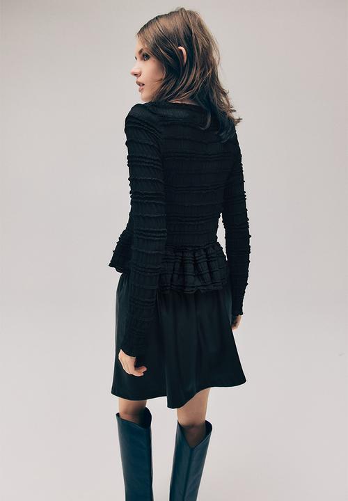 H&M - Smocked top - black