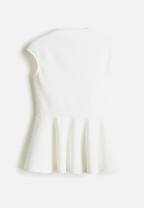 H&M - Ponte di roma peplum top - white