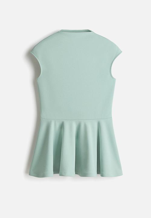 H&M - Ponte di roma peplum top - dusty turquoise