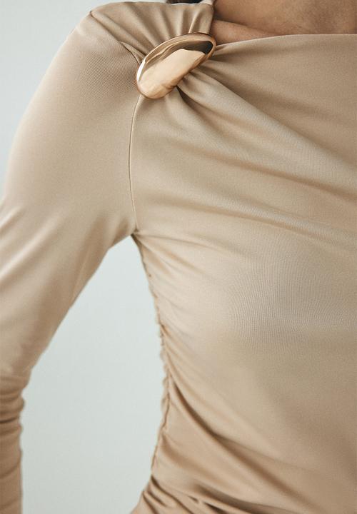 H&M - Asymmetric jersey top - beige