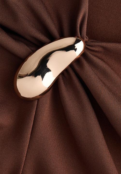 H&M - Asymmetric jersey top - brown