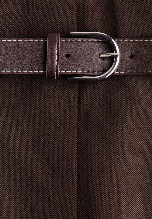 H&M - Belted skirt - dark brown