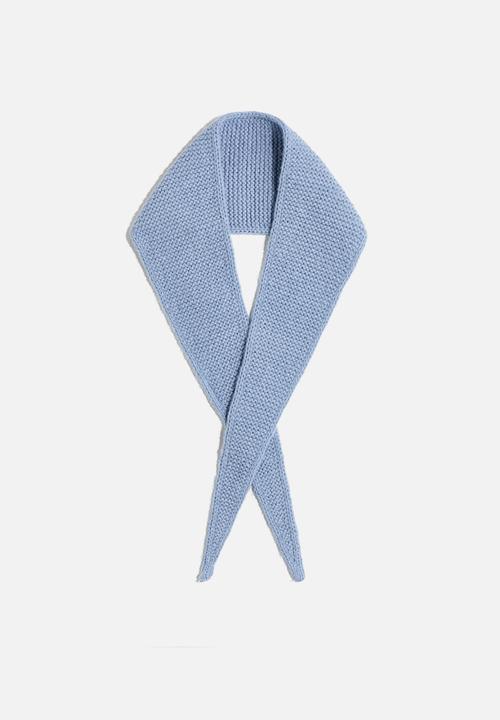 H&M - Garter-stitched scarf - light blue