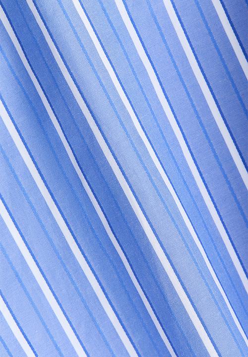 H&M - Oversized cotton shirt - blue/striped