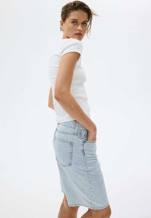 H&M - Denim bermuda shorts - light denim blue