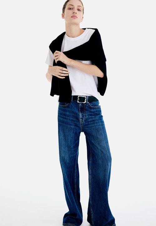 H&M - Wide high jeans - denim blue