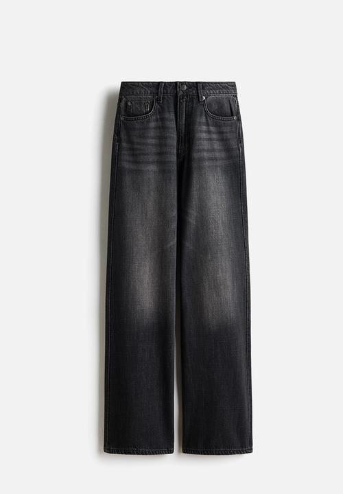 H&M - Wide high jeans - washed black