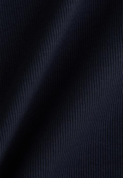 H&M - Ribbed boat-neck top - navy blue
